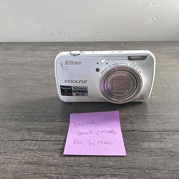 Nikon CoolPix S800C 16.0 MP 10x Zoom Digital Camera White Tested Working Read* - Picture 1 of 6